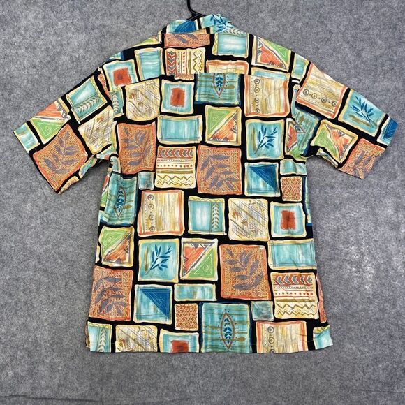 VTG Tori Richard Hawaiian Shirt All Over Print Men's MEDIUM Abstract Lawn - Picture 7 of 7